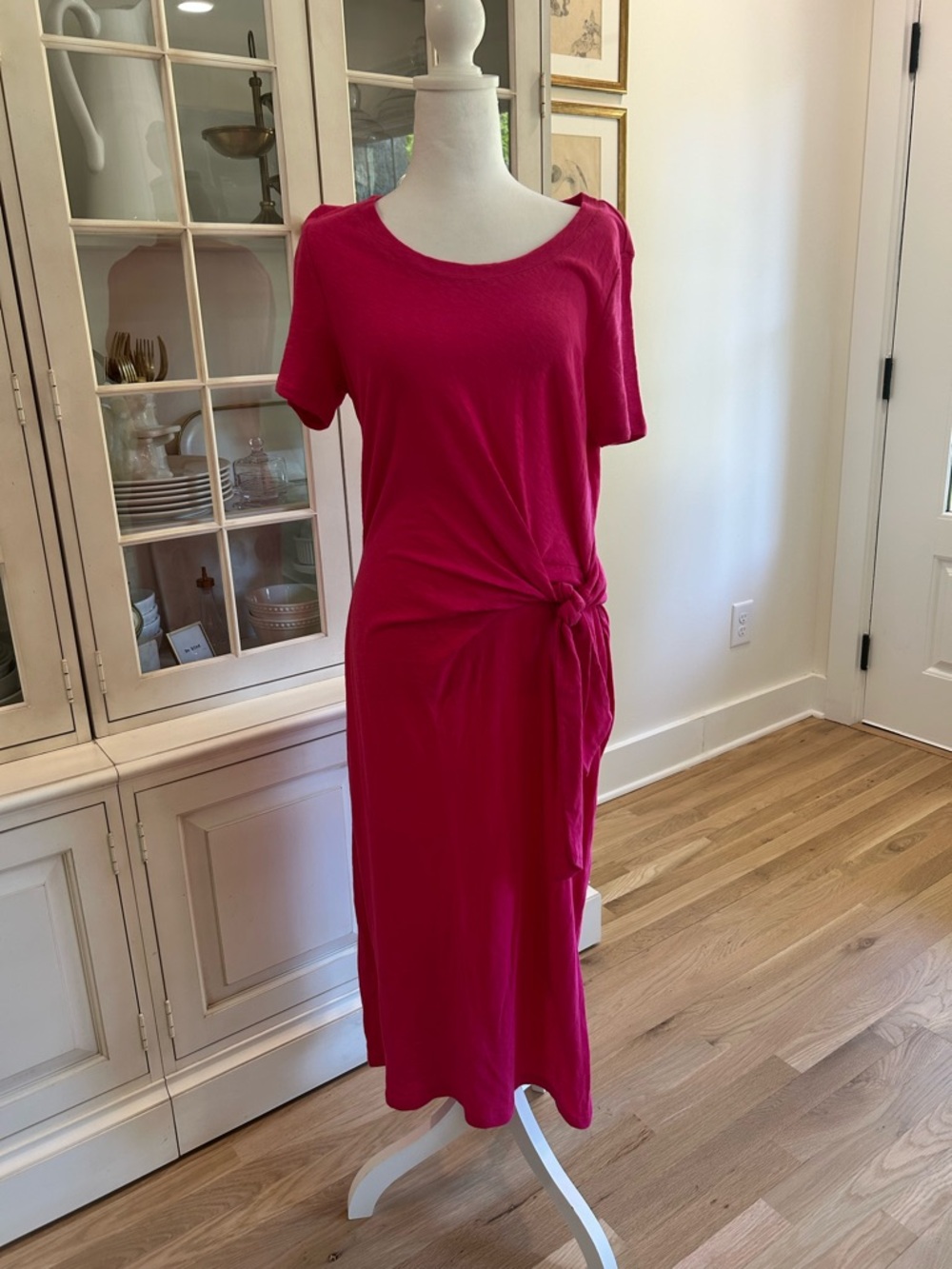 Talbots Hot Pink T Shirt Dress Sz Med NWT